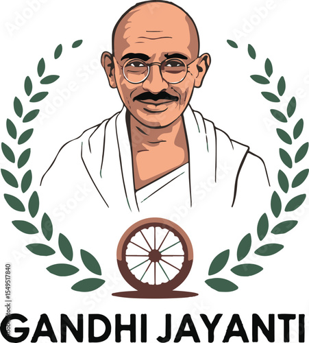 Gandhi Jayanti Illustration png