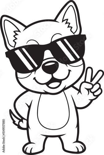  Sly Cartoon Fox with Arms Crossed – Ink Outline Logo