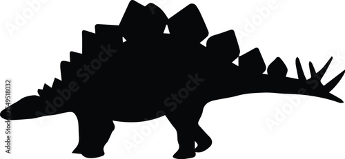 Stegosaurus dinosaur silhouette isolated on transparent background