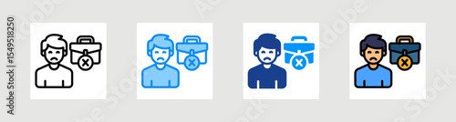 Out Of Work Icon Collection Set Multiple Style