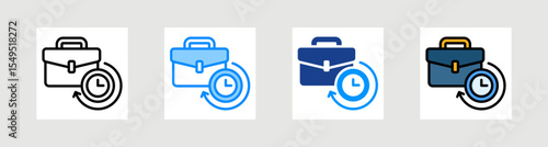 Working Hours Icon Collection Set Multiple Style