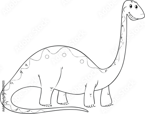 Cartoon brontosaurus dinosaur isolated on transparent background