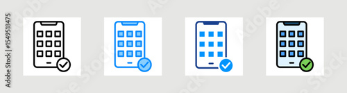 Application Approved Icon Collection Set Multiple Style