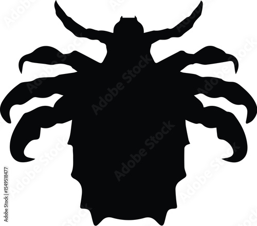 Lice silhouette of a parasitic insect isolated on transparent background