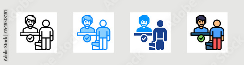 Check In Desk Icon Collection Set Multiple Style