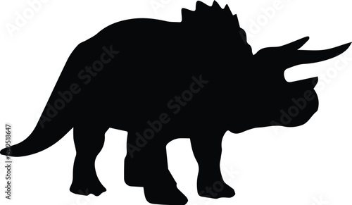 Triceratops silhouette isolated on transparent background