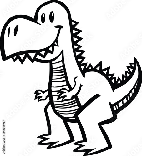 Cartoon dinosaur trex isolated on transparent background