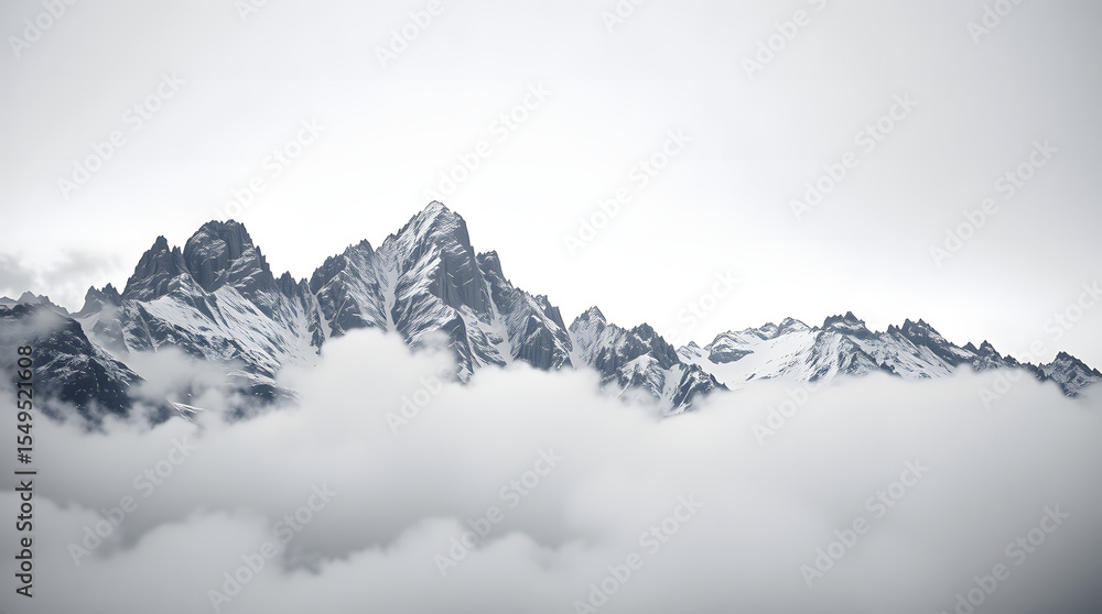 Obraz premium Landscape Photography of Mountains Covered in Snow. Generative Ai 