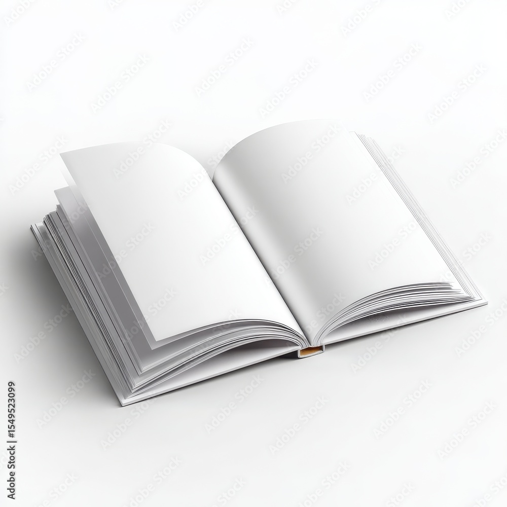 Book is open to a blank page. mochup-3D-isolate-background Book is open to a blank page. mochup-3D-isolate-background