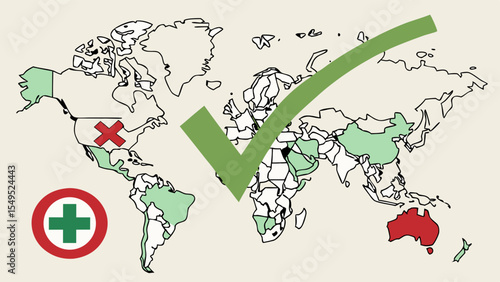 Global Health Status Approved and Restricted Regions.