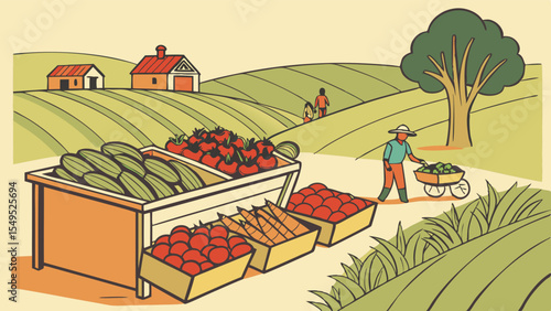 Fresh Produce Stand in a Rural Setting.
