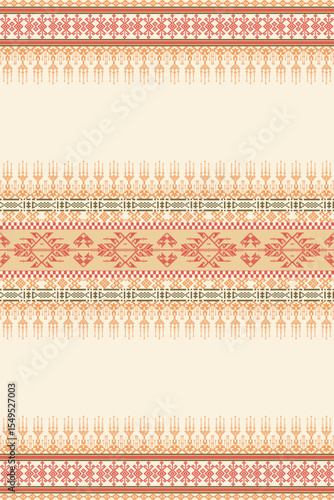 Pixel fabric Ethnic pattern, Cross-stitch Geometric, design for tile, carpet, vector, illustration , Abstract, Ethnic background,seamless