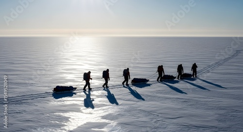 Wallpaper Mural People walking on a frozen lake or sea under a clear sky Torontodigital.ca