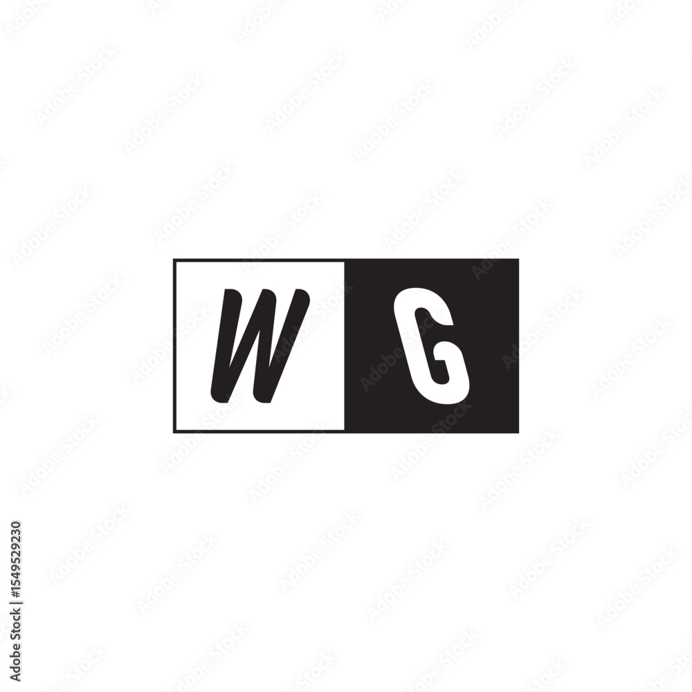 Unique Simple Bold WG Monogram Logo Design Alphabet Initial Alphabet Vector Unique Simple Bold WG Monogram Logo Design Alphabet Initial Alphabet Vector