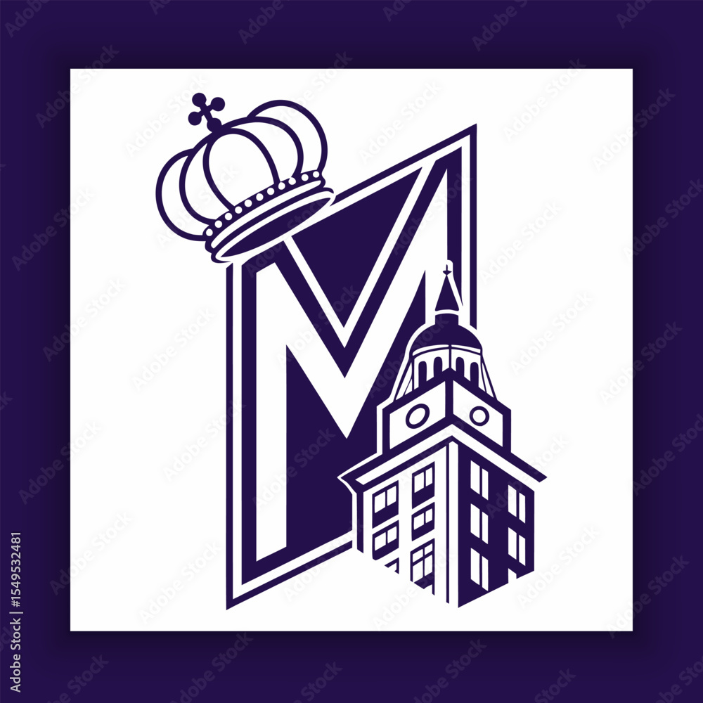 Fototapeta premium A luxurious golden letter m logo background for royal identity