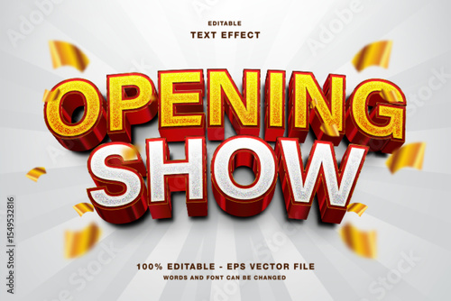 Opening Show 3D Editable Text Effect Template Style Premium