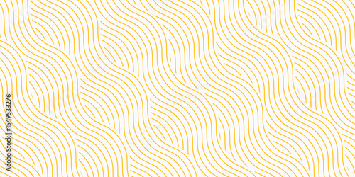 Yellow instant noodle, pasta and spaghetti texture with geometric wavy lines. Ramen, pasta vector pattern. Background abstract food illustration