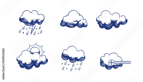 Rainy Day and Thunderstorm Weather Illustration