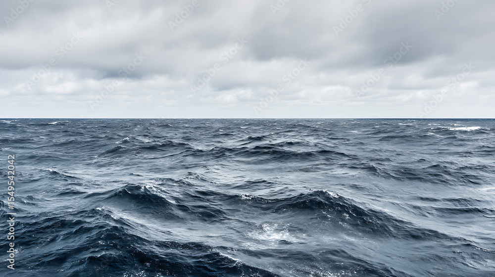 Fototapeta premium Choppy ocean under an overcast sky