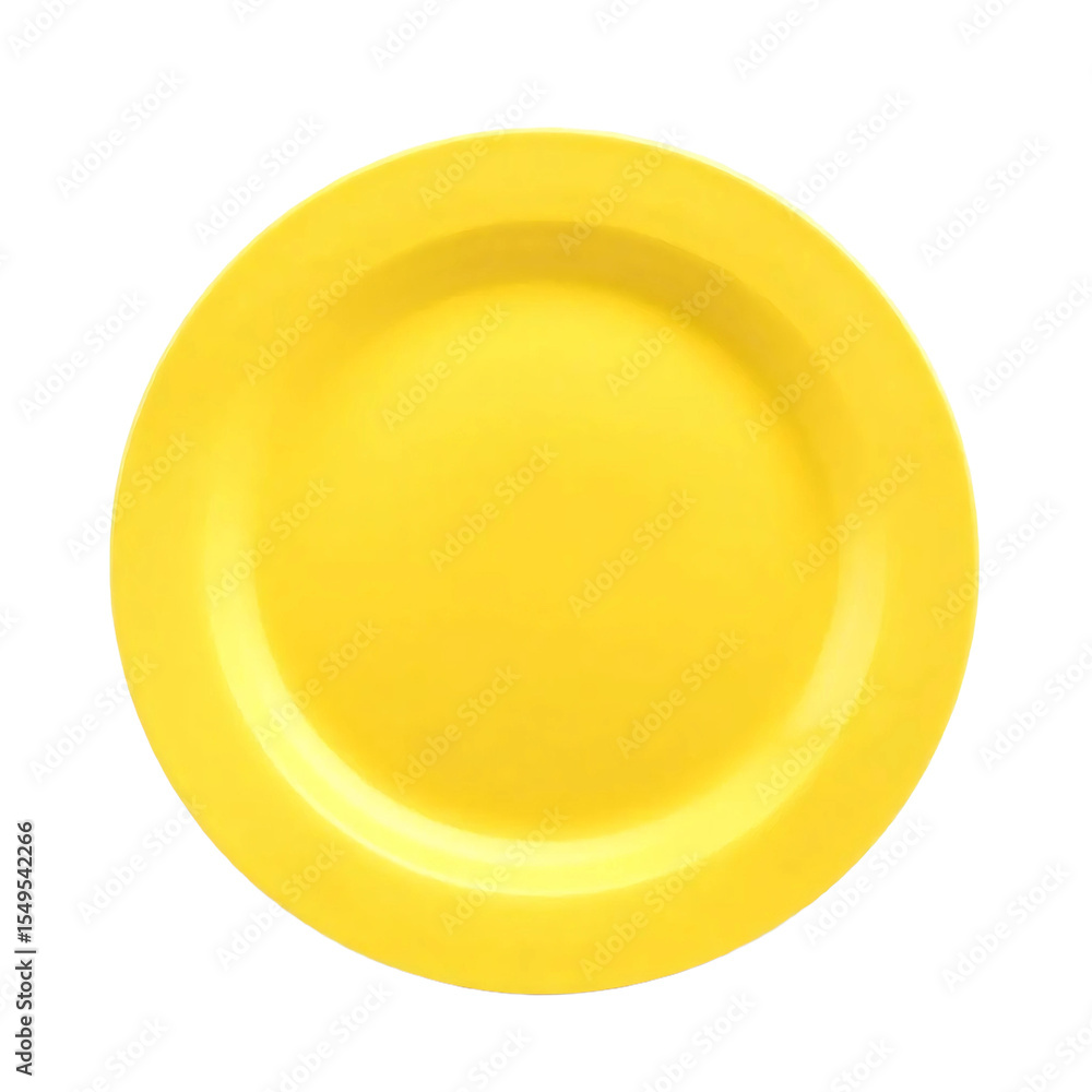 Empty yellow plate isolated on transparent background Empty yellow plate isolated on transparent background