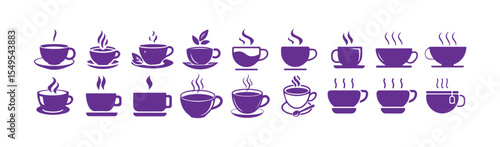 Cup cofee icon. Silhouette tea cup symbol, cup a coffee icon silhouetee. vector illustration eps 10.