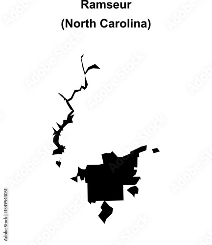 Ramseur (North Carolina) blank outline map