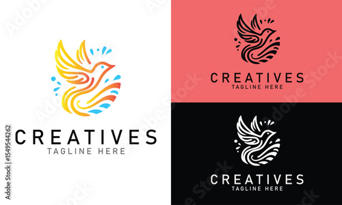 Peaceful Bird Logo in Minimal Design for Wellness and Spiritual Brands