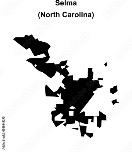 Selma (North Carolina) blank outline map