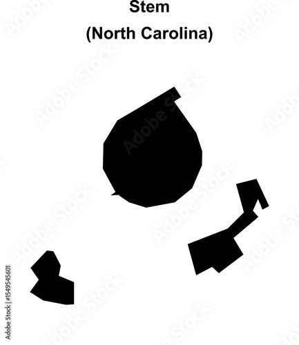 Stem (North Carolina) blank outline map