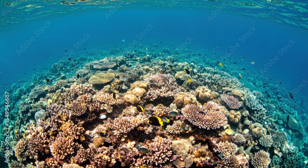 Obraz premium Colorful Tropical Coral Reefs Underwater Ocean Scene