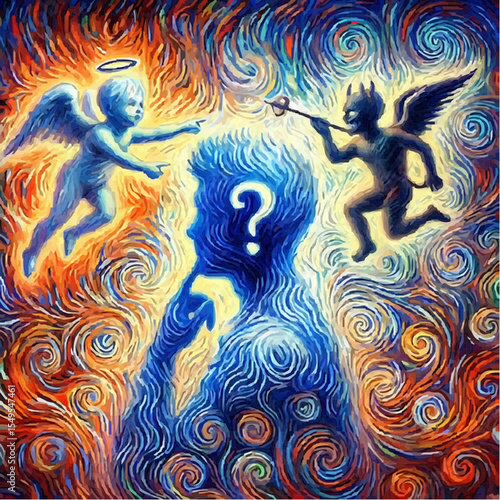 digital art of the battle between good and evil in the human mind 33