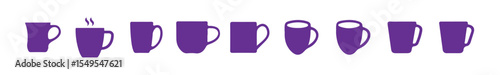 Tea cup icon bundle set, Cup hot icons set. Coffe or tea cups icon collection. vector illustration eps 10.