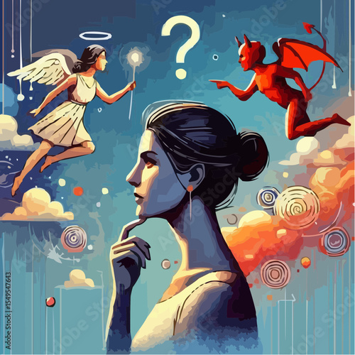 digital art of the battle between good and evil in the human mind 23