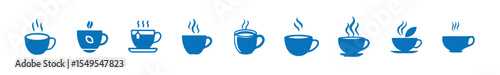Tea cup icon bundle set, Cup hot icons set. Coffe or tea cups icon collection. vector illustration eps 10.