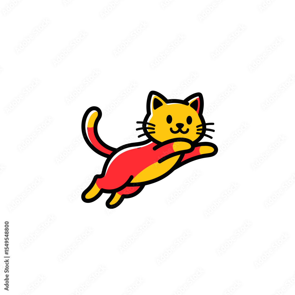 Cartoon cat jumping illustration Cartoon cat jumping illustration