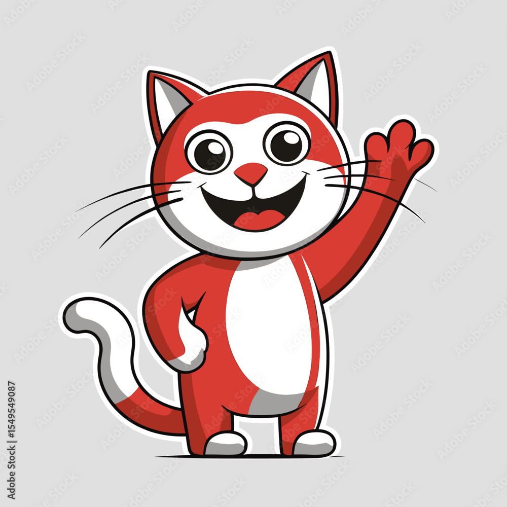 Cartoon cat waving Cartoon cat waving
