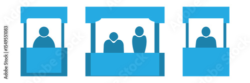 booth icon, exhibitors and exhibition stand