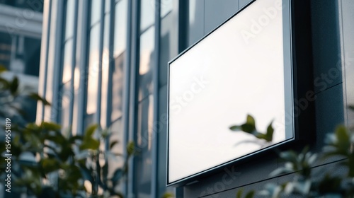 Fototapeta Naklejka Na Ścianę i Meble -  Outdoor led screen curve building city architecture.