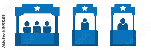Market Stall with Vendor Icon Design