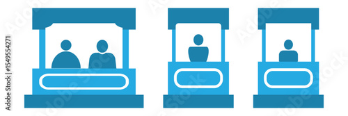 Exhibitor icon symbol collection on white background.