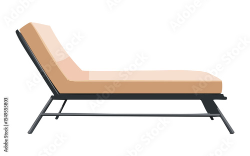 Minimalist Beige Chaise Lounge Chair