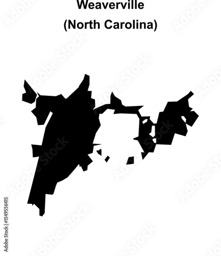 Weaverville (North Carolina) blank outline map