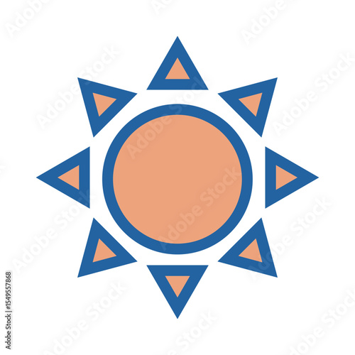 シンプルな太陽のアイコン（カラー）