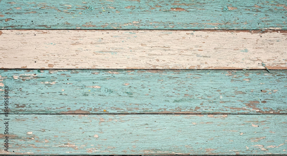 Obraz premium Rustic Weathered Wood Planks Softly Faded Paint Natural Grain Texture