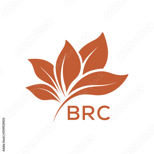 BRC Modern Abstract Botanical Logo with Leaf Motif BRC Later Logo, and Letter mark.
