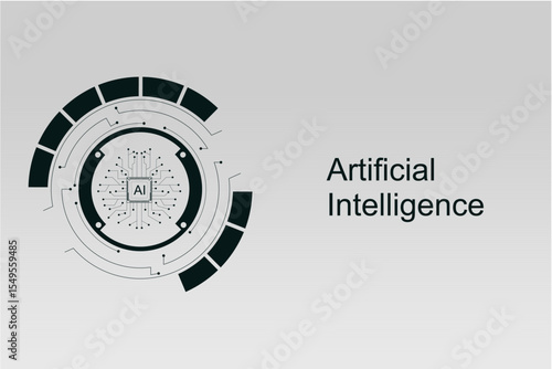 AI Brain Digital Technology and Artificial Intelligence Concept. Abstract technology background. Vector illustration for banner and web template