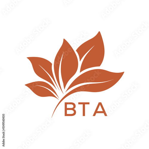 BTA Modern Abstract Botanical Logo with Leaf Motif BTA Later Logo, and Letter mark.
