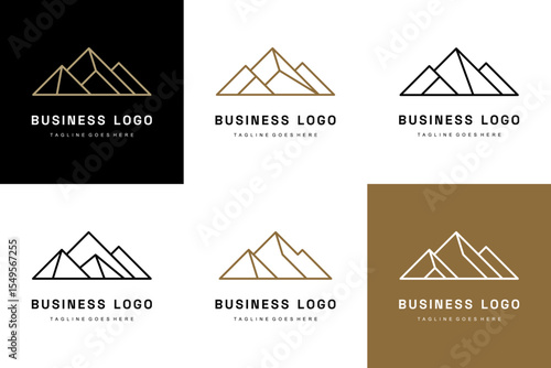 The geometric low poly mountain range logos designed for elegant business branding