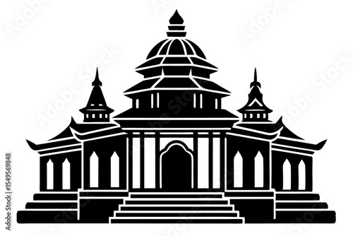 silhouette of church