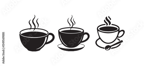 Cup cofee icon. Silhouette tea cup symbol, Coffee mug icon sign symbol design. vector illustration eps 10.